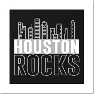 Houston Rocks Texas City Skyline Posters and Art